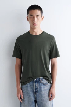 Футболка чоловіча COS cotton crew-neck t-shirt 1294699004 M Темний зелений