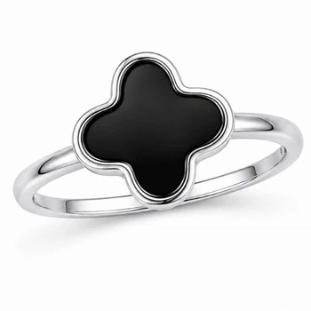 Кольцо серебряное Клевер с эмалью Silver Style 16 р. (111421.00 sku:2300104199371)