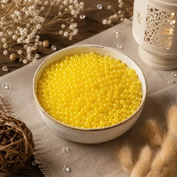 Перли жовті намистини 5 мм 500 г (Yellow-500/5)