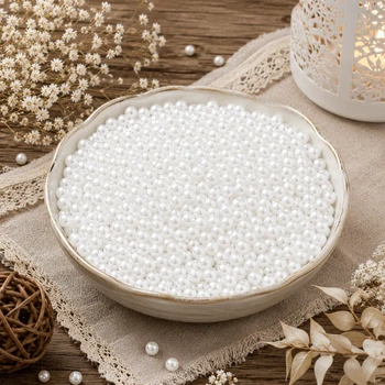 Білі перли намистини 6мм 500г (White-500/6)