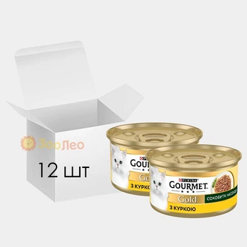 Влажный корм для кошек Gourmet Gold Сочное Наслаждение с курицей, 12 шт. по 85 г