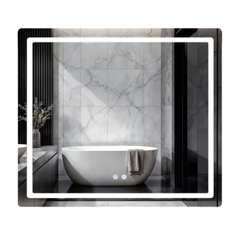 Дзеркало для ванної кімнати Qtap Mideya MI2 700x800 прямокутне, з фронтальною LED-підствідкою (QT2078NCF807048476)