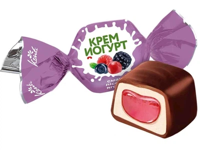 Цукерки Конті Крем йогурт смак лісові ягоди 500г