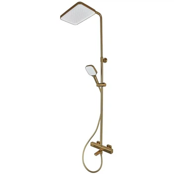 Душова система тропічний душ Mixxus Premium VIRGO 009-J BRUSHED GOLD з термостатом MI6649