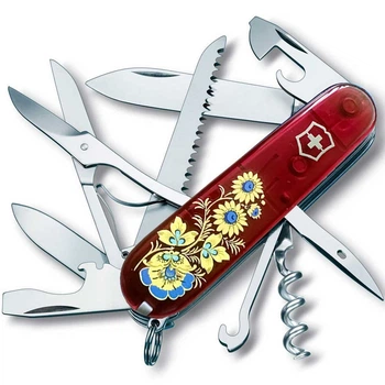 Нож Victorinox Huntsman Ukraine Цветы Красный (1049-Vx13713.T_T1050u)