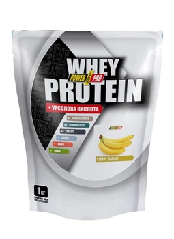 Сироватковий протеїн Whey Protein + урсолова кислота Power Pro банан, 1000 г