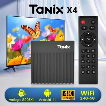 Смарт ТВ-приставка Tanix X4 (4/32GB, S905X4, Android TV 11, 4K, Wi-Fi 2.4/5 ГГц)