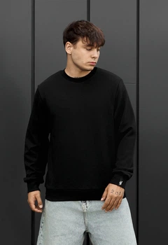 Мужской Свитшот Стаф Черный Однотонный Базовый Staff Black Basic XL (402643)