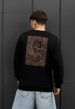 Свитшот Мужской Стаф Черный С Драконом Спортивный Staff Dragon Black L (402677)