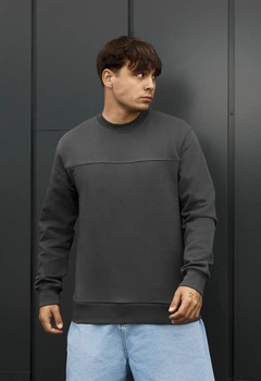 Свитшот Мужской Стаф Темно-серый Базовый Спортивный Staff Basic Dark Gray M (402654)