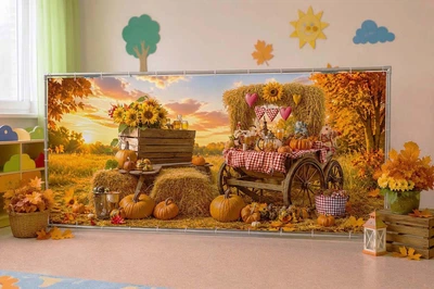 Баннер осенний для фотозоны PHOTODECOR «Осенняя тыквенная ярмарка» 1 кв.м.