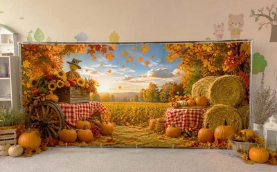 Баннер осенний для фотозоны PHOTODECOR «Тыквенный осенний уют» 1 кв.м.