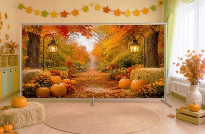 Баннер осенний для фотозоны PHOTODECOR «Аллея с тыквами» 1 кв.м.