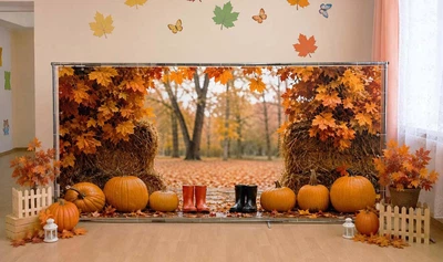 Баннер осенний для фотозоны PHOTODECOR «Тыквенный настрой для ярких фото» 1 кв.м.