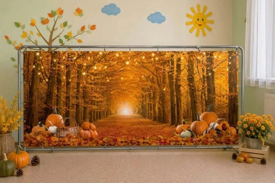 Баннер осенний для фотозоны PHOTODECOR «Осенняя сказочная тыквенная аллея» 1 кв.м.