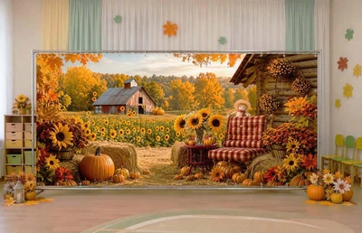 Баннер осенний для фотозоны PHOTODECOR «Осенняя теплая локация» 1 кв.м.