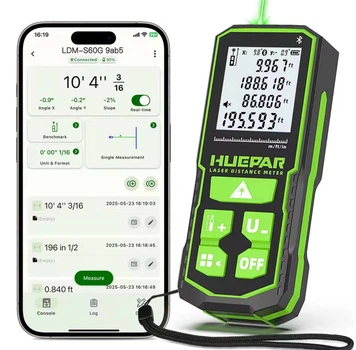 Лазерный дальномер Huepar S60G-BT 60 м с зелёным лучом и Bluetooth