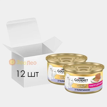 Влажный корм для котят Gourmet Gold, паштет с телятиной, 12 шт. по 85 г