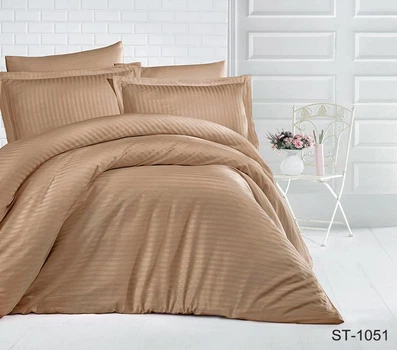 Комплект постільної білизни Tag Tekstil страйп-сатин LUXURY бавовна 1.5 сп. (ST-1051)
