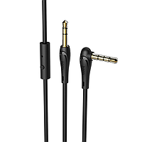 HOCO Аудіокабель НОСО UPA15 Audio cable(with mic) 1m. Black Угловий