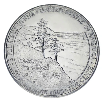 Монета США 5 центів 2005 AU-UNC 200 років експедиції Льюїса та Кларка - Вихід до океану