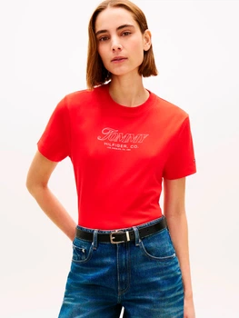 Футболка бавовняна жіноча Tommy Hilfiger 92365962 L Червона (1161679461)