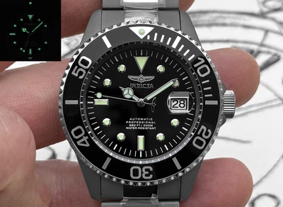 Механические титановые часы INVICTA Pro Diver 0420 TITANIUM Automatic 45 mm. 200 MT.