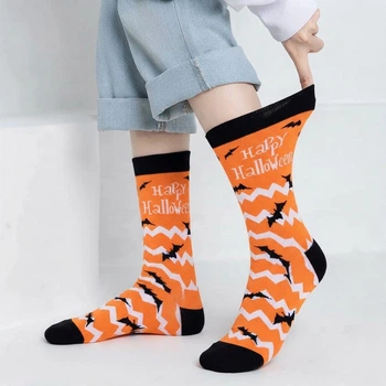 Високі шкарпетки на Хелловін Honey Fashion Accessories 37-43р помаранчево-білий (1-80/3)