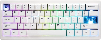 Механічна ігрова клавітура CIDOO QK61 V2 White в мінімалістичному стилі 2.4G/Bluetooth/Кабель