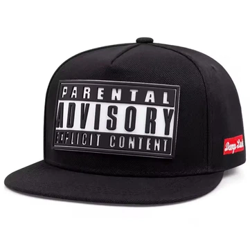 Кепка чоловіча Parental Advisory чорна, Snapback з прямим козирком