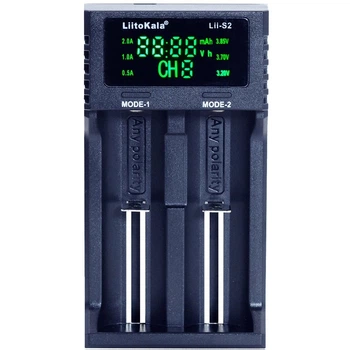 Зарядний пристрій Liitokala Lii-S2 USB LCD 2 канали Ni-Mh Li-ion LiFePo4
