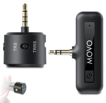 Беспроводной адаптер для микрофона Movo WM-VXR10 3.5 мм (TRS/TRRS) для камеры и смартфона