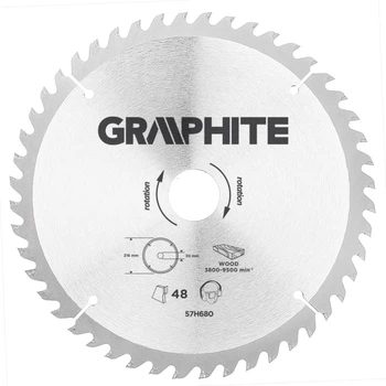 Диск пильний Graphite 57H680 216x30 мм 48z карбід кремнію