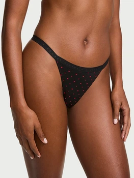 Трусики танга жіночі бавовняні Victoria's Secret 689465782 XS Чорні (1161546820)