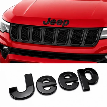 Шильдик емблема табличка металева ДЖІП JEEP чорна глянець 135 мм 40 мм