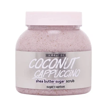 Сахарный скраб с маслом ши и перлитом Hollyskin Coconut Cappuccino 300 мл
