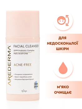 Гель для умывания лица для проблемной кожи склонной к акне с пробиотиками ACNE FREE AREDERMA 100 мл 000038
