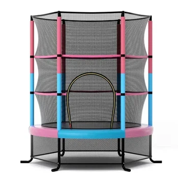 Квадратный детский батут Costway 165×165×165 см с сеткой и двумя кольцами