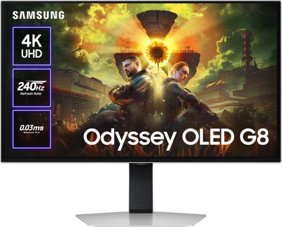 Монитор 27" Samsung Odyssey OLED G8 G81SF Gaming Monitor (LS27FG812SIXUA) -- 4K QD-OLED / 0.03 мс (GtG) / 240Гц / DCI 99% / DisplayHDR TrueBlack 400 / AMD FreeSync Premium Pro / Samsung OLED Safeguard+ / PIVOT