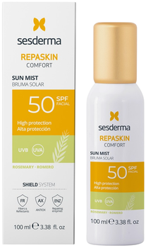Сонцезахисний спрей для обличчя Sesderma Repaskin Comfort SPF 50 з розмарином 100 мл (8429979483201)