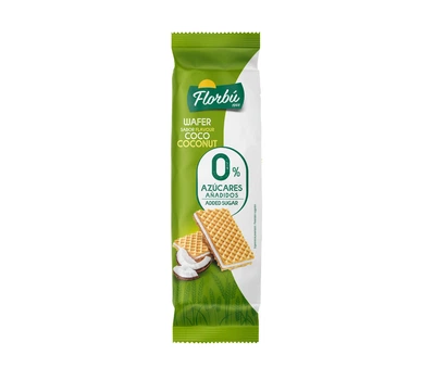Вафлі Florbu Wafer Sabor Flavour Coco Coconut 0% Azucares без цукру 150 г