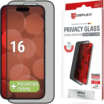 Конфіденційне захисне скло Displex Privacy Full Cover для смартфона Apple iPhone 16 (4028778124052)