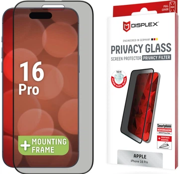 Конфіденційне захисне скло Displex Privacy Full Cover для смартфона Apple iPhone 16 Pro (4028778123727)