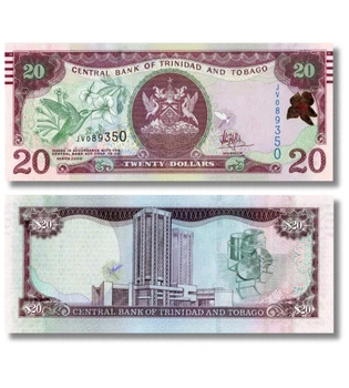 Банкнота 20 доларів Тринідад і Тобаго 2006 рік UNC