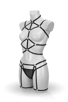 Эротический женский комплект Bijoux Pour Toi - Sidonie, портупея, гартеры и трусики (SX3853)
