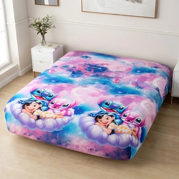 Простыня на резинке Вилена бязь Голд Люкс 120×200×25 см Stitch/Стич