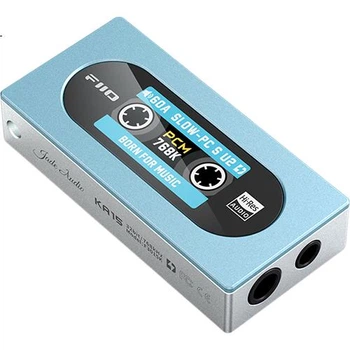 Декодер FiiO KA15 для наушников, балансная звуковая карта Hi-Fi 4.4 для компьютера, усилитель мощности для Android-смартфона, портативный небольшой кабель-адаптер, поддержка PS5, декодер небесно-голубого цвета.