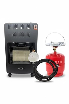 Комплект обогреватель газовый инфракрасный Super GAZ 4.5 кВт (KH 10 TURBO) с Баллоном 8 л + Комплект подключения в ПОДАРОК