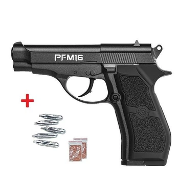 Пистолет пневматический Crosman PFM16 + 5 баллонов СО2 + 250 шт. шарики ВВ