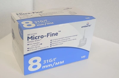 Иглы инсулиновые Микрофайн Ембекта 8мм, Micro-fine Embecta 31G